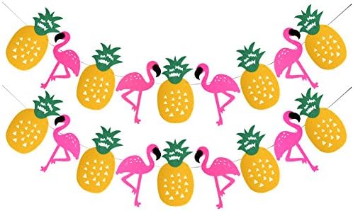 Tropical Party Decorations Banner Flamingo Pineapple For Luau Hawaiian Summer Party Supplies