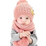 Datework Hat + Scarf ,Cute Baby Kids Girls Boys Warm Woolen Coif Hood Scarf Caps Hats (Pink) by Datework Baby