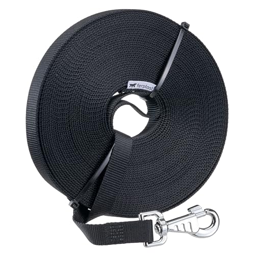 Ferplast Guinzaglio per Cani CLUB, Guinzaglio Lungo per Cani, Lunghina 5 m, Guinzaglio Addestramento, Guinzaglio in Nylon con Moschettone in Metallo e Maniglia, Lunghezza 5 metri, Nero