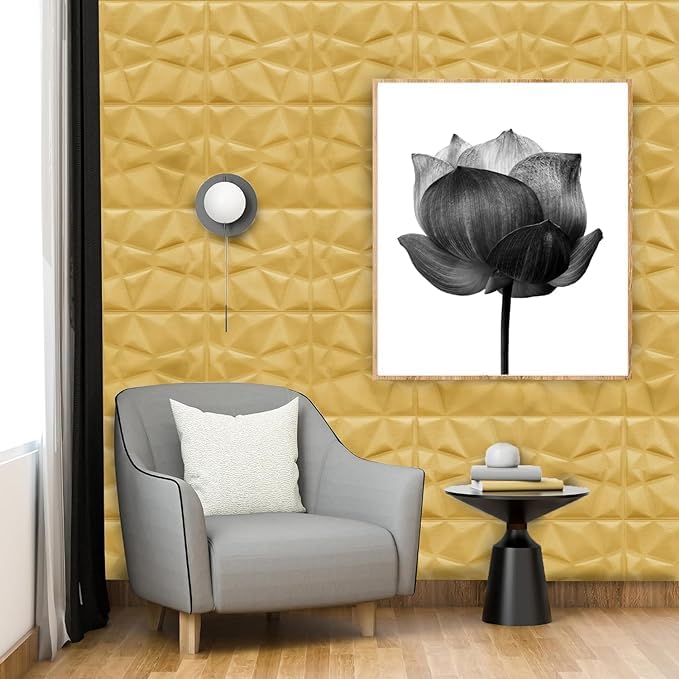 Image of STL 3D Diamond Design Self Adhesive Brown Wallpaper, Polyethylene (PE) Foam Soft Cushion Wall Stickers /DIY Wallpaper for Home, Hotel, Living Room, Bedroom, Cafe Decor (Pack of 20)
