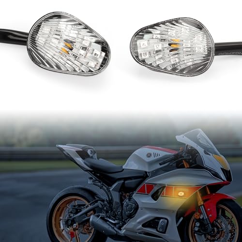 Image of LED Turn Signal Light Flush Mount Motorcycle Blinkers Compatible with Yamaha YZF R1 R3 R6 R6S TMAX MT-07 MT-09 Fazer FZ6 FZ1 FZ6R FZ07 FZ8 FZ09 12V Transparent