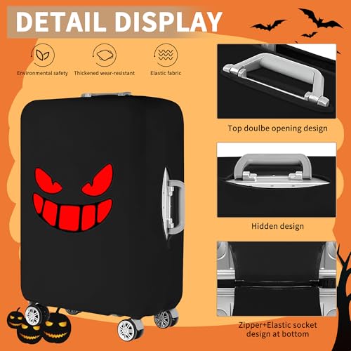 Travel Luggage Cover Thicker Spandex Suitcase Protector Elastic Washable Baggage Covers (L (for 27-28 inch luggage), Red Eye)4