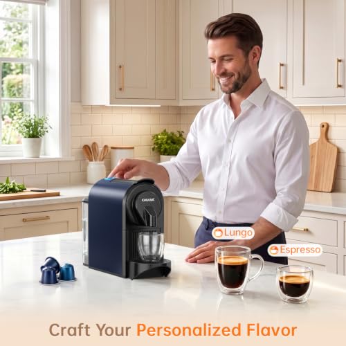 Image of CHULUX Bafe-Pro Compact Espresso Coffee Machine for Nes Original Pods, Navy