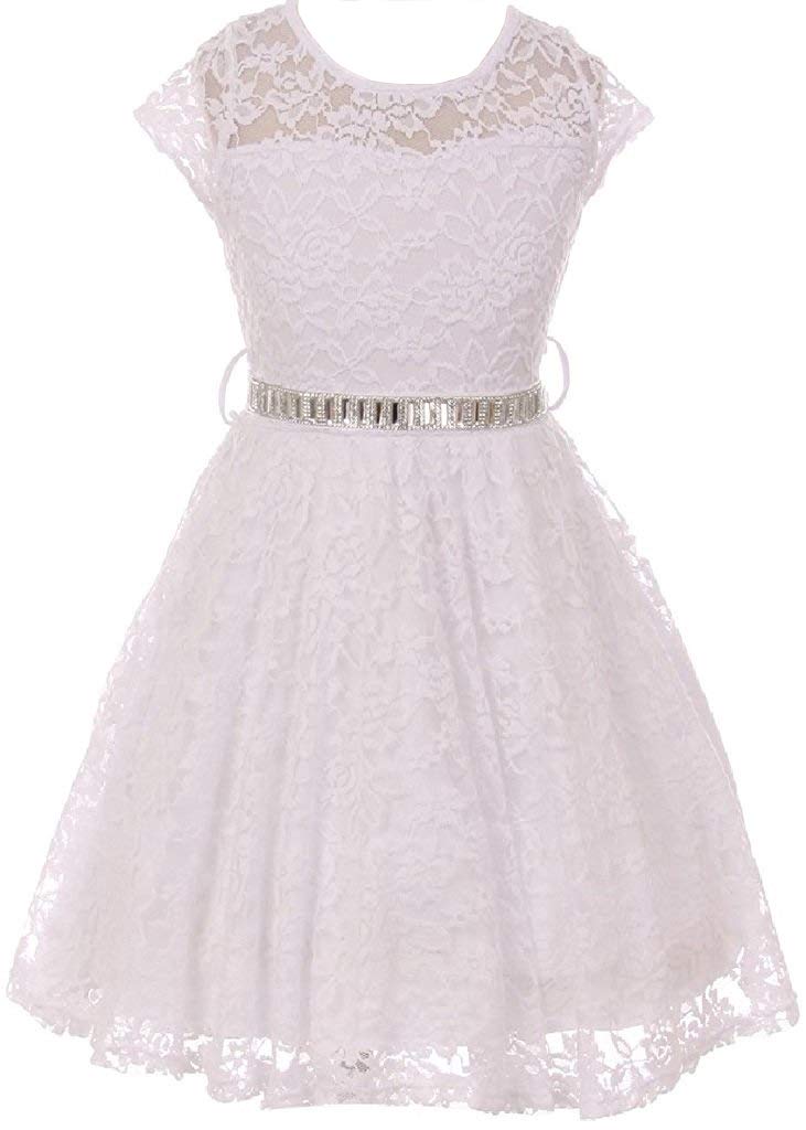 iGirlDress Little Girls Floral Lace Flower Girls Dresses Plum Size 2