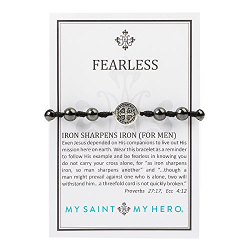 My Saint My Hero Fearless Iron Sharpens Iron Men's Blessing Bracelet3