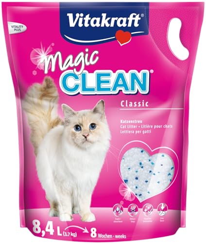 Vitakraft - Magic Clean, Perlas de Gel de Sílice Súper Absorbentes - 8,4 L / 3,7 kg