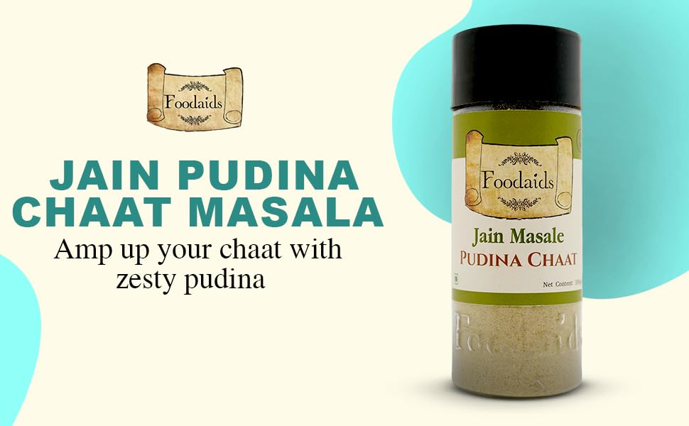 Foodaids Pudina Chaat Jain Masala Powder (100Gm) for Chatpata & Delicious Food- Raita/Chaas/Makhana/Fruit Chat/Aromatic flavour 2