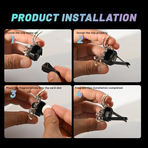 Image of 5 PCS spider Car Decor, cute Air Freshener Vent ClipsCar Accessories Decoration for Refillable Outlet Diffuser, Universal for Most Cars (spider)