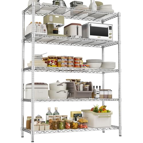 Image of ROOMTEC 5-Tier Wire Shelving Unit,45 inch W*20 inch D*72 inch H,Max Load 2000LBS