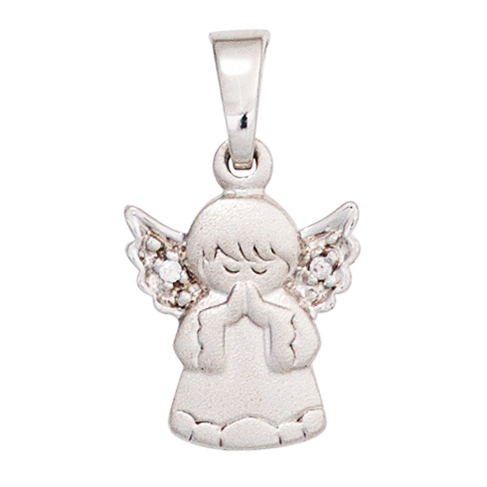 Jobo Kinder-Anhänger Schutzengel aus 925 Sterling Silber mit Zirkonia