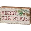 PBK Primitives by Kathy 110526 Merry Christmas Block Sign 450 inch Length Wood