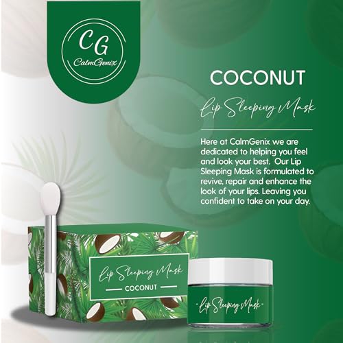 CalmGenix Lip Sleeping Mask with Coconut Flavour | 25g | Overnight Lip Mask Set: Lip Moisturizer Mask and Lip Brush for Lip Care | Comes in Sleeping Lip Mask Box for Easy Gifting - Image 8