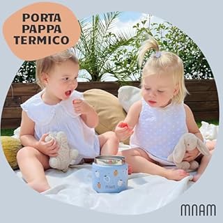 mnam Porta Pappa Termico Neonati 400ml - Termos Pappa - Contenitore Termico per Alimenti Caldi Pasta - Thermo Cibo Bambini - Svezzamento Portapappa Neonato - Food Thermy