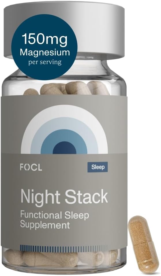 FOCL Restful Night Magnesium Sleep Supplement – Natural Sleep Aid, Melatonin Free, No Grogginiess, Calm – Magnesium Supplement for Restorative Sleeping with Ashwagandha – Vegan, Non GMO, Cruelty Free
