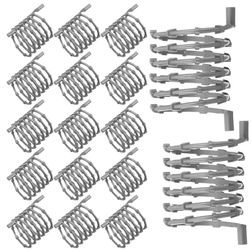 NIYANGLE 30 Piezas Valla de Alambre de Púas de Plástico para Dioramas Militares, Accesorios Diseño de Resorte, Color Plata Gris, Kit para Construcción de Escenas y Figuras de Acción