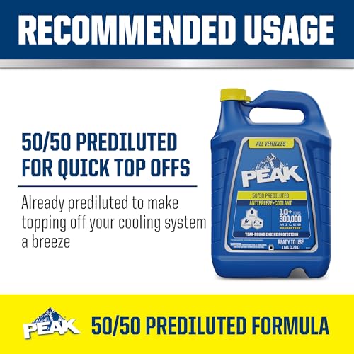 PEAK All Vehicles 50/50 Prediluted Antifreeze and Coolant for All Engine Cooling Systems, Long-Lasting Yellow Engine Coolant/Antifreeze for Year-Round Engine Protection, 1 Gal. image 6