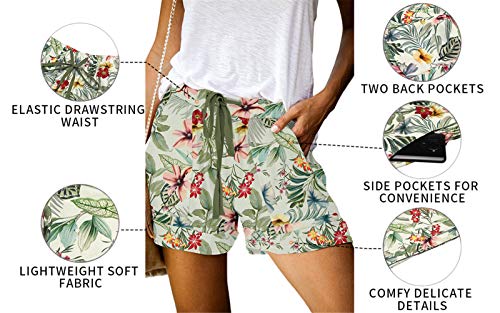 ONLYSHE Womens Casual Drawstring Shorts Summer Elastic Waist Shorts Pocketed Pants4