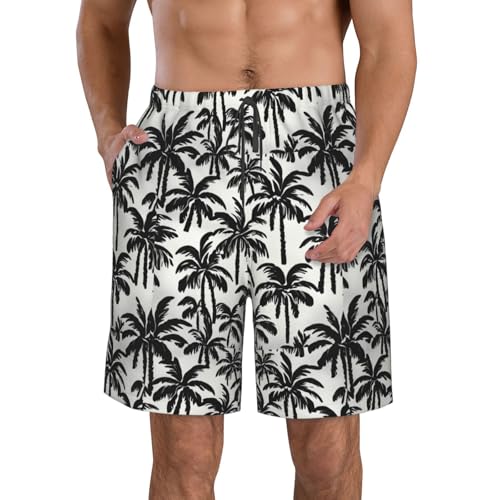 Palm Tree Print Stylish Beach Shorts Swim Trunks Lightweight Breathable Summer Outdoor Activities - Main Image