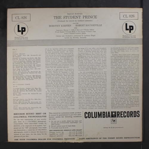 SOUNDTRACK student prince Columbia image 4