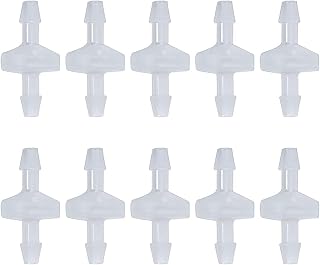 10PCS 1/4 Inch One Way Plastic Barb Hose Check Valves for Fuel/Air/Liquid/Pipe Application Connection