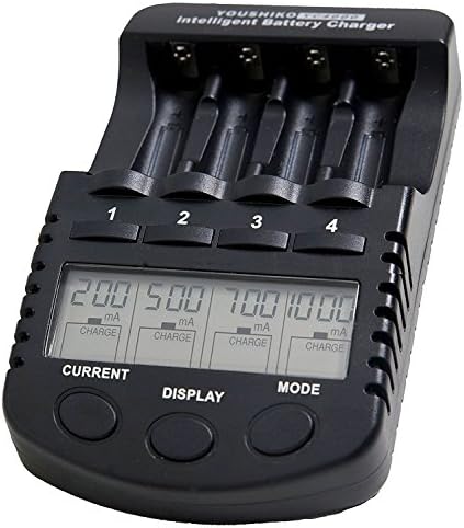 Youshiko Yc4000 (official uk 2024 version) intelligent aa aaa professional standard battery charger with 1000mA charge current + usb port