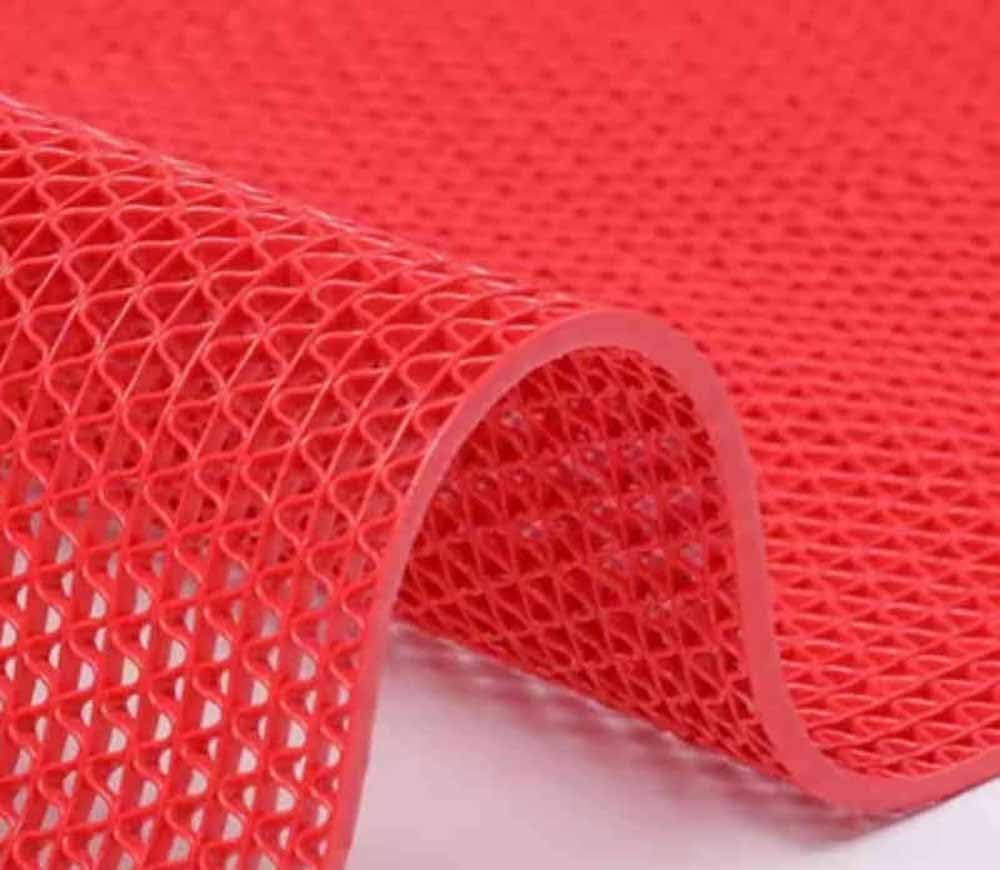 Badezimmerteppichmatte, Bodenmatte aus PVC, Badewannenmatte, rutschfeste Duschmatten mit Abflusslöchern, rote Badezimmer-Badewannenmatten, Duschbodenmatte, rutschfeste Badematten for Duschkabinenmatte