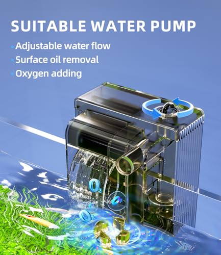 5 Gallon Fish Tank Aquarium Kit with Filter, LED Light with Timer, Siphon Vacuum Cleaner, Lid, Self-Cleaning Glass Rimless Betta Tank - Image 4