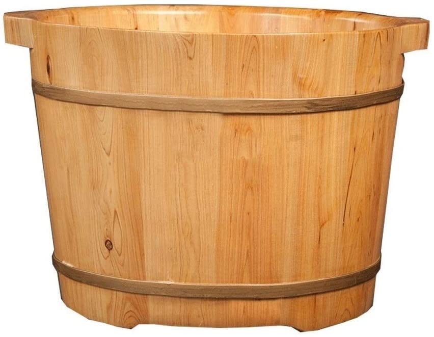 Balde de madera para baño de pies, spa natural de madera robusta