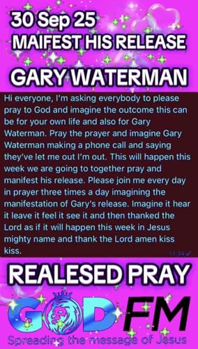 Gary Waterman released from jail prayer. 30.9.25