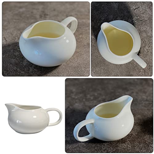 Yardwe Creamer Cerâmico Branco Com Lidar Com Leite de Café Pequeno Creamer Creamer Copo de Chá de Po