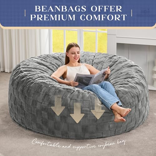 Image of Hobestluk Adults Bean Bag Chair 5FT Big BeanBag Chair Giant Large Oversized
