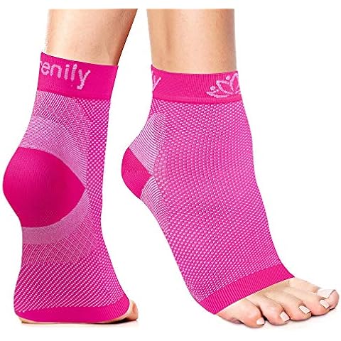 Serenily Plantar Fasciitis Compression Socks - Ankle Support for Plantar Fasciitis Relief, Foot & Heel Pain. Arch Sleeve for Women and Men. Compression Brace for Everyday Use (Large/Extra Large Pink) Cover
