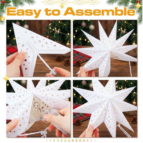 Image of Watersay 6 Pack Snowflake Paper Lantern LED, 18 x 14 x 10 Inch, Cute