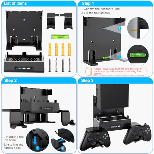 Image of Wall Mount for Xbox Series S, MENEEA Wall Mount Kit Accessories with