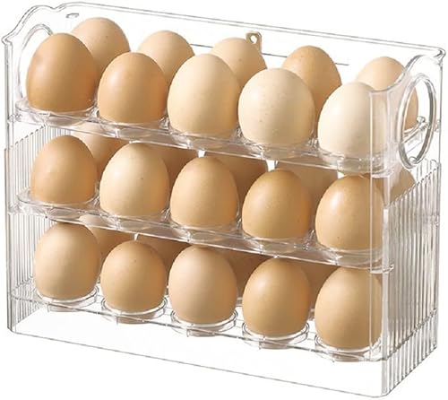 Soporte para huevos para refrigerador contenedor de almacenamiento de 30 huevos para refrigerador organizador de huevos para puerta de refrigerador