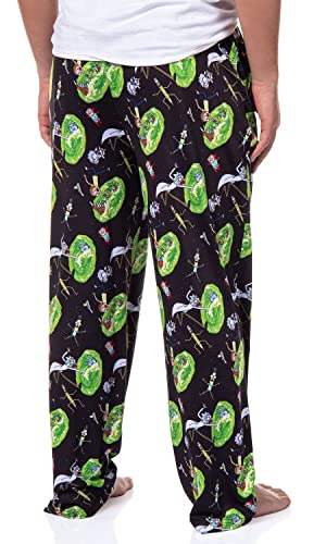 Rick and Morty Mens' TV Show Series Portal Tossed Print Sleep Pajama Pants4