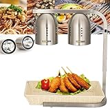 Lámpara De Calor para Alimentos De Grado Comercial, Calentador De Alimentos Portátil De 500 W con 1 Bandeja para Alimentos De Tamaño Completo
