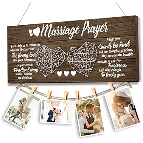 Jumptem Wedding Gifts Bridal Shower Gifts for Bride and Groom Engagement Gifts for couple Valentine‘s Day Present for Husband and Wife Newlywed Marriage Prayer Photo Holder Cover
