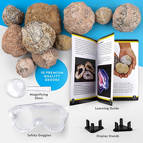 Blue Marble NGGEO10 National Geographic Break Open 10 Premium Geodes – Includes Goggles And 2 Display Stands - Great Stem Science Kit, Geology Gift For Kids thumb #5