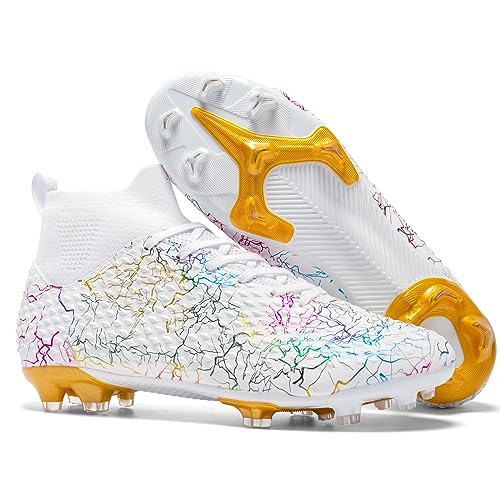 sudorun Scarpe da Calcio Uomo Donna AG FG Scarpe da Calcetto Unisex High Top All'aperto Scarpe da Allenamento Teenager Training Scarpe (999 FG Bai 40)