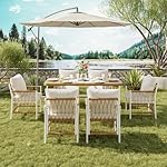 Merax Gartenmöbel-Set 7-teilig Beige & Braun