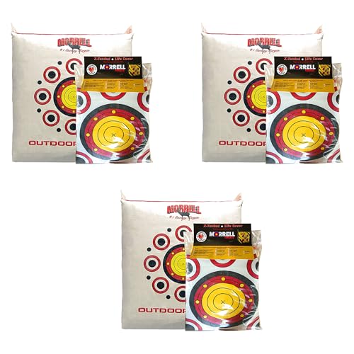 Morrell Weatherproof Range Archery Bag Target Replacement Field Point Cover with 2 Shooting Sides and Over 50 Shooting Spots, White, 3 Pack