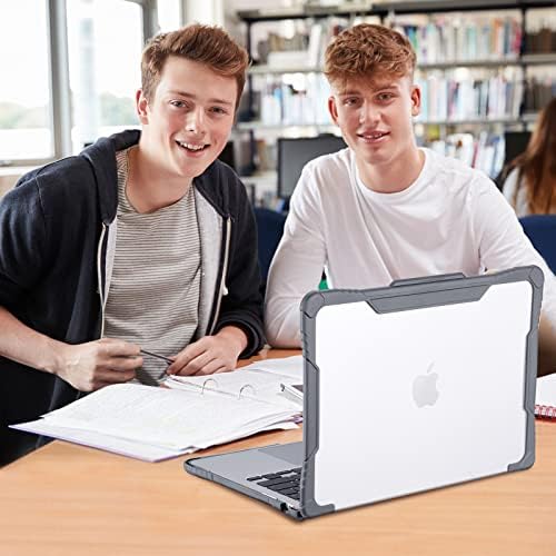 BlueSwan Etui kompatybilne z MacBook Air 13,6 cala M2 A2681 2022, etui ochronne z odporną na uderzenia ramą z TPU, szare
