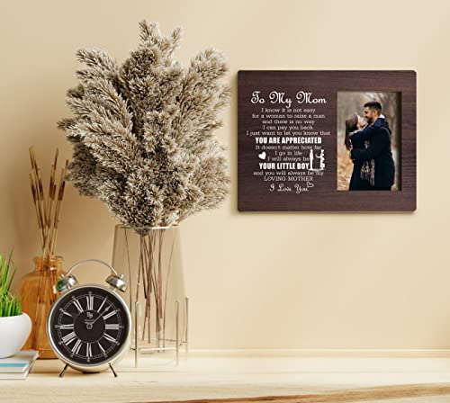 Haluosi To Mum Gifts Picture Frame, Always Be Your Little Boy, Tabletop Picture Frame Plaque Gift, Appreciation Gift For Mom From Adult Son, Rustic Mother's Day Gift, Holiday Gift For Mom From Son #TOP3