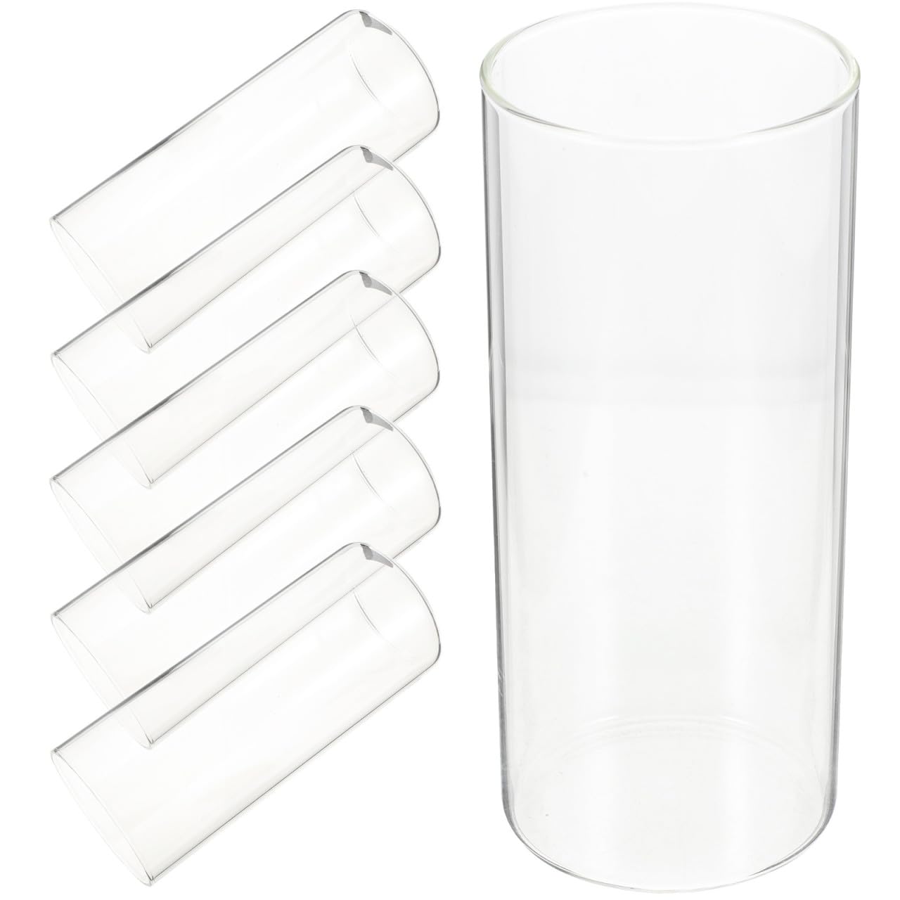 Vases cylindriques en verre de 12 cm pour support hydroponique et bougie de centre de table