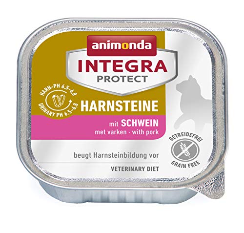 animonda Integra Protect Harstenen, speciaal kattenvoer, natvoer ter voorkoming van urineweginfectie, met varken, 16 x 100 g
