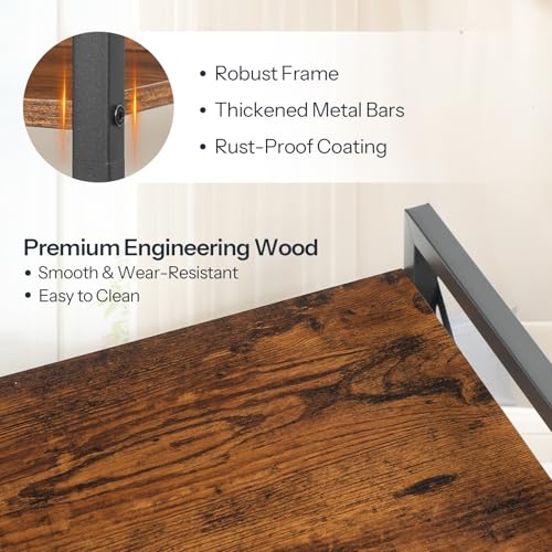 Image of HOOBRO Bookshelf, 3-Tier Industrial Bookcase, Book Shelf Storage Organizer, Bookshelf with Metal Frame for Living Room, Bedroom, Home Office, Kitchen, Rustic Brown and Black BF718SJ01