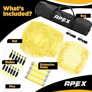 Portable 22ft x 12ft x 8ft Baseball & Softball Batting Cage with Pitching Machine Hole, 3ply 1.25'' Yellow Netting, Secure Steel Poles, 12.7MM Fibreglass Poles, Carry Bag Included Portable 22ft x 12ft x 8ft Baseball Softball Batting Cage with Pitching Machine Hole 3ply 125 Yellow Netting Secure Steel Poles 127MM Fibreglass Poles Carry Bag Included