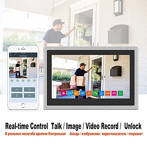 Campanello Video citofono WiFi 10 Pollici Videocitofono IP Wireless Telecamera Campanello 1080P con rilevamento