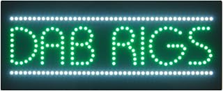 LED Dab Rigs Sign for Business, Super Bright LED Open Sign for Smoke Shop, Electric Advertising Display Board for Window Wall Decor. 27" x 11"
